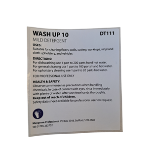 DT111 Wash Up 10 Decanting Label