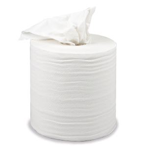 White 2 Ply Embossed Centre Feed Roll