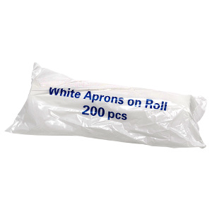 Premium Polythene Aprons on a Roll White