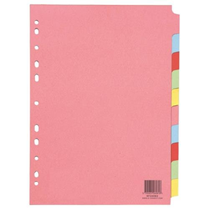 10-part Subject Divider Multi Punched A4