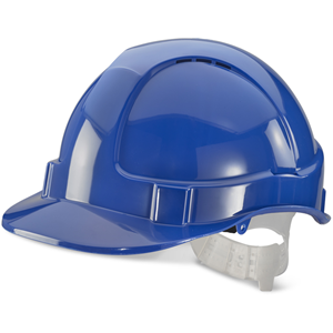 Blue Plastic Vented Helmet